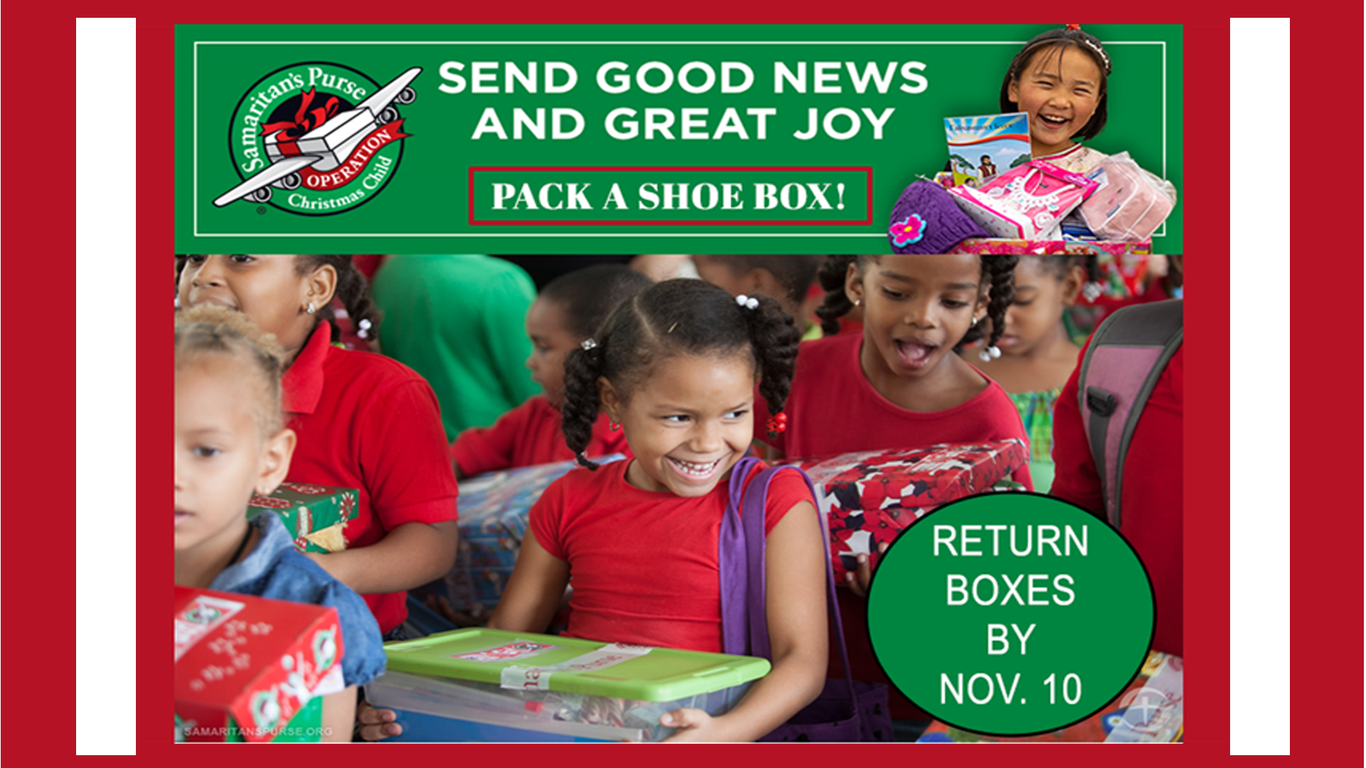 OPeration Christmas Child Boxes