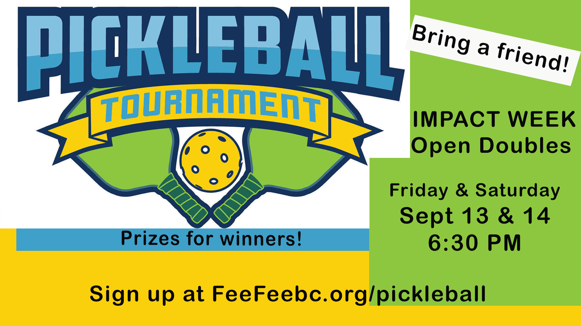 Pickleball Tournament at Fee Fee