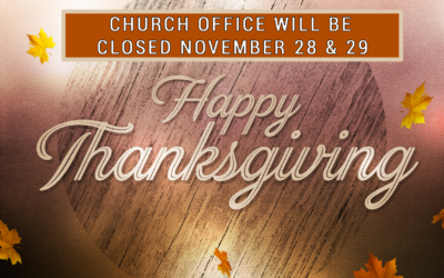 Church Office Closed for Thanksgiving