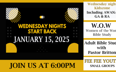 Wednesday Night Programs Resume January 15, 2025