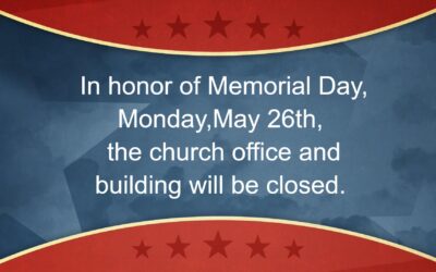 Memorial Day Office Closure – May 26th